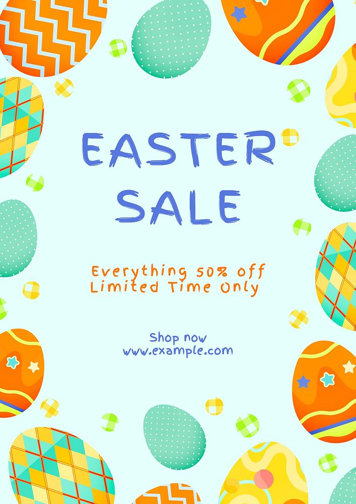 Easter sale poster template
