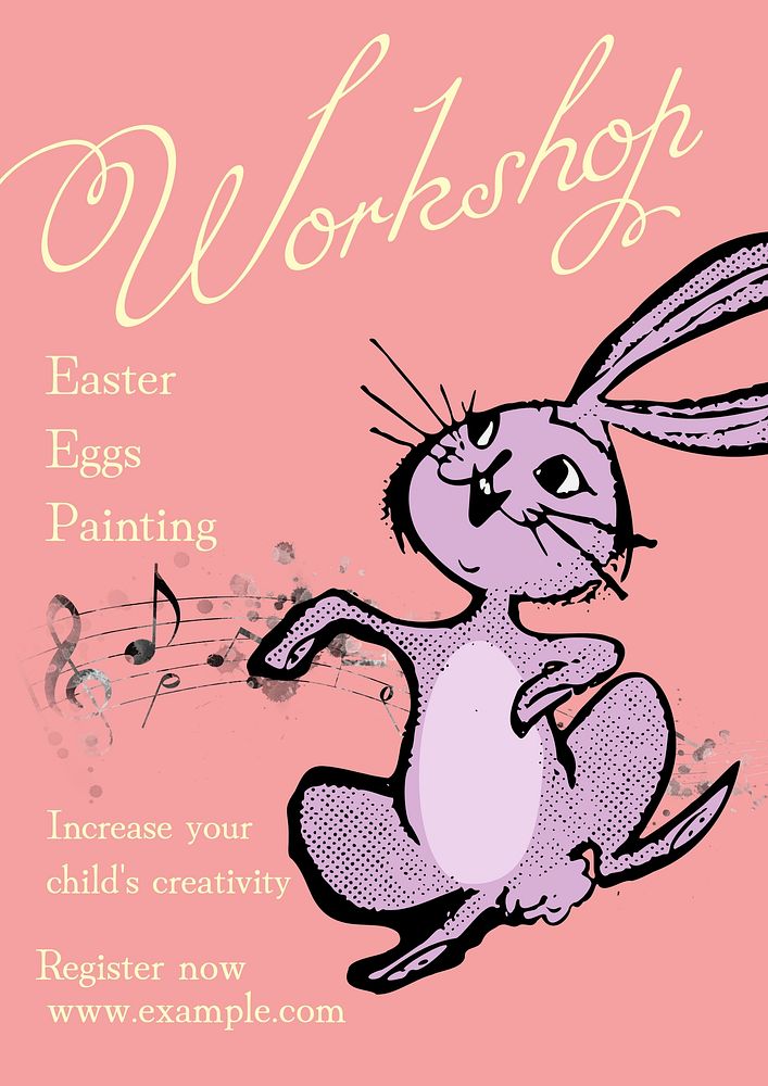 Easter party invitation poster template
