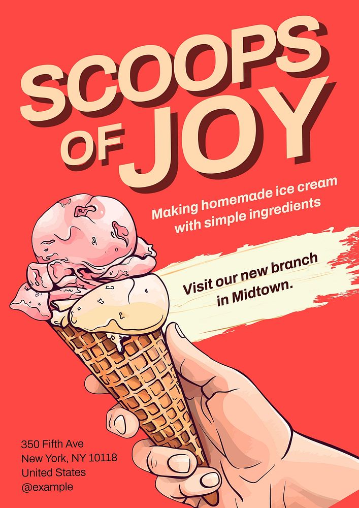 Scoops of joy poster template