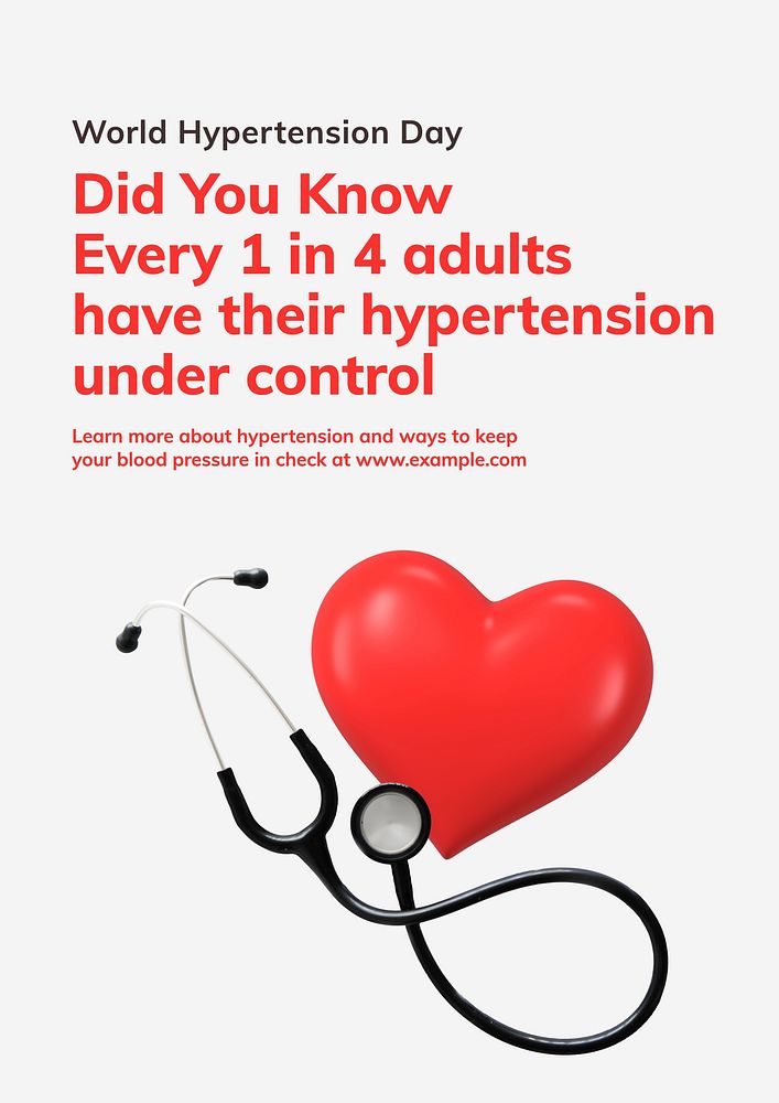 Hypertension facts poster template