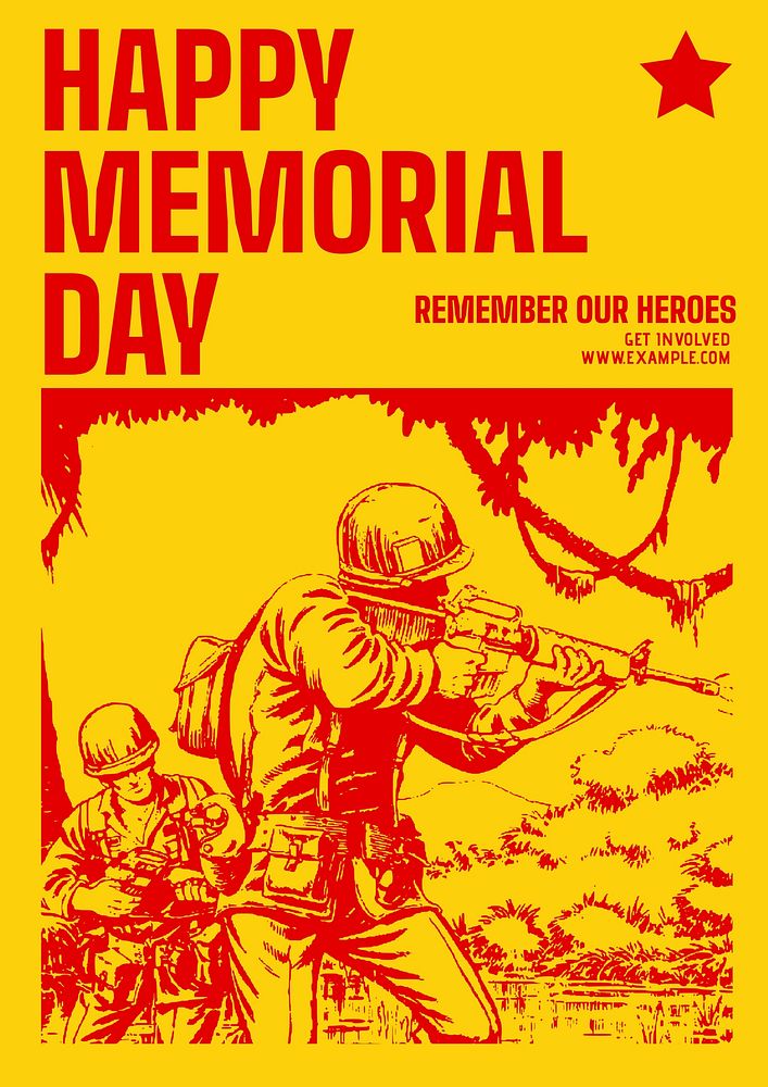 Happy memorial day poster template