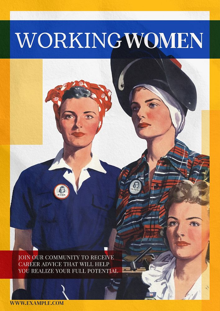 Working women poster template
