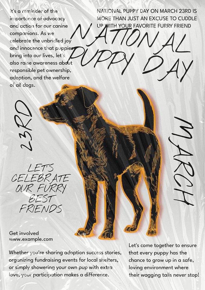 National puppy day poster template