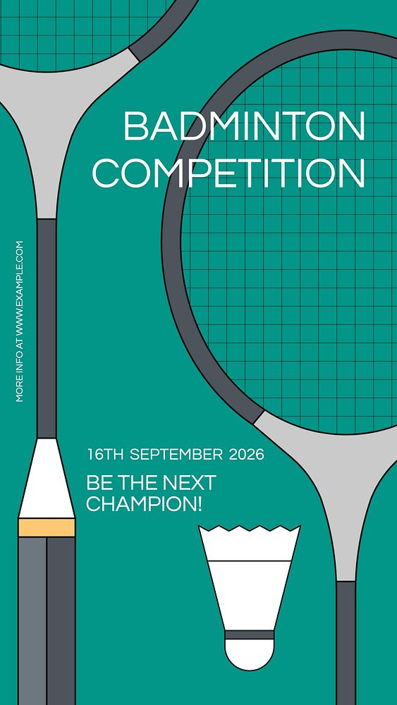 Badminton competition Instagram story template