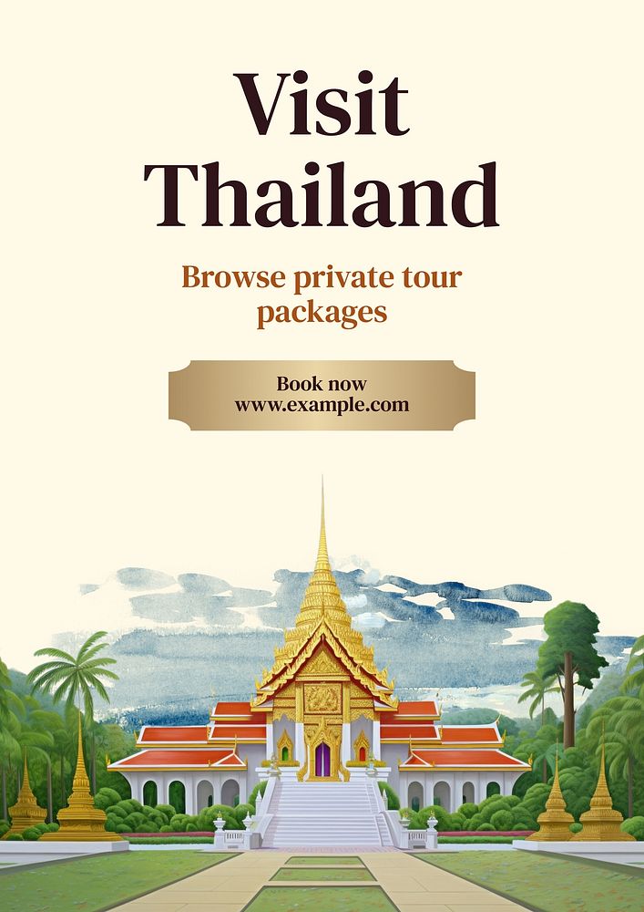 Visit Thailand poster template