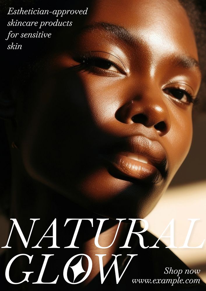 Natural glow poster template