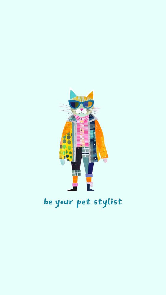 Pet fashion mobile wallpaper template