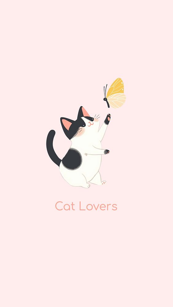 Cat lovers mobile wallpaper template