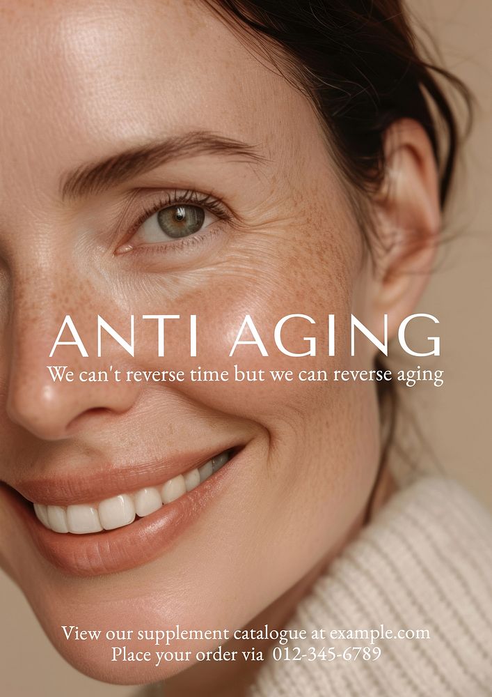 Anti aging poster template