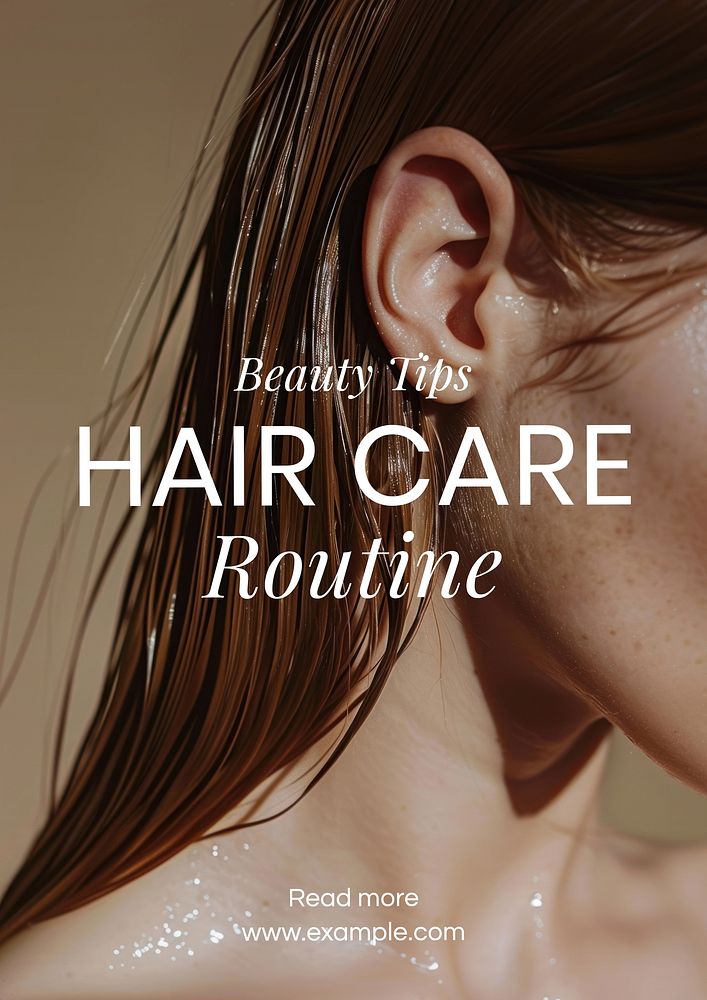 Hair care routine poster template