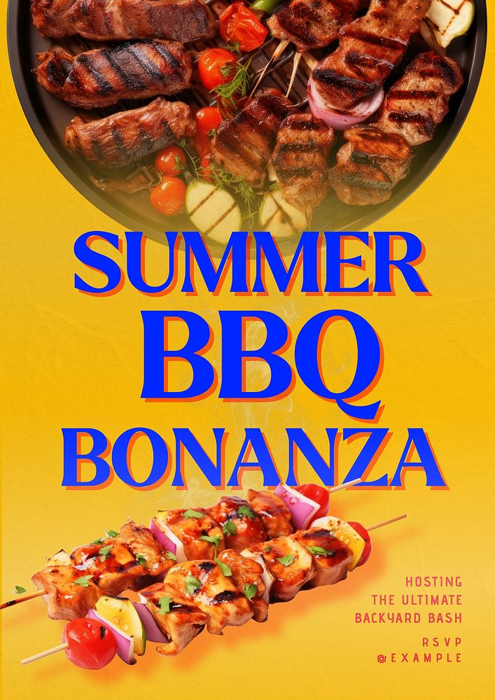 Summer bbq poster template