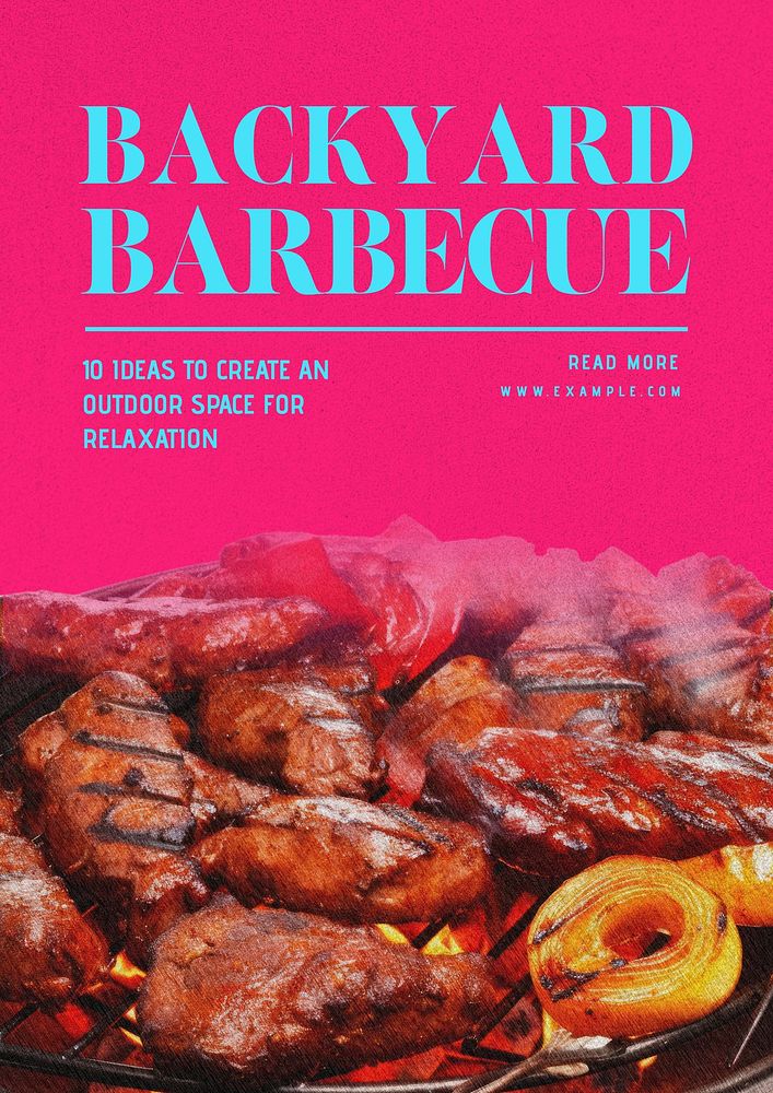 Backyard barbecue poster template