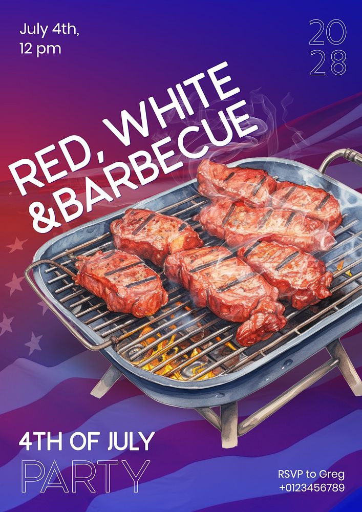 BBQ party poster template