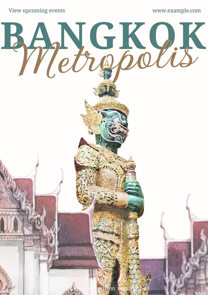 Bangkok city poster template