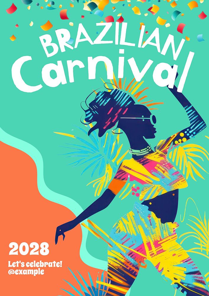 Brazilian carnival poster template