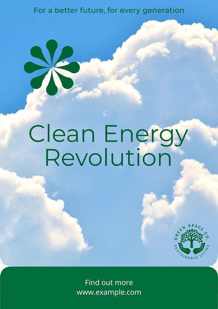 Clean energy revolution poster template