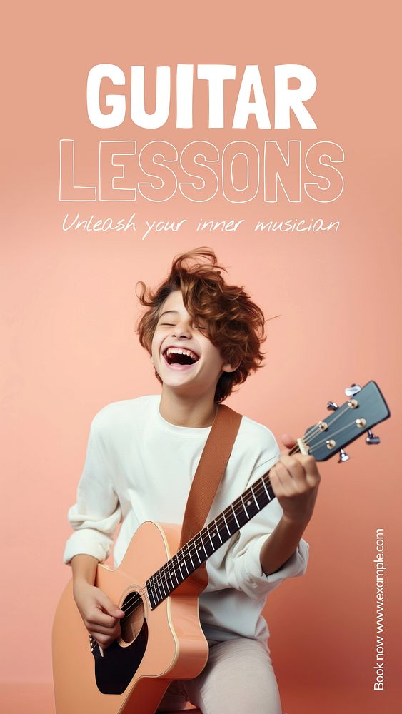 Guitar lessons Instagram story template