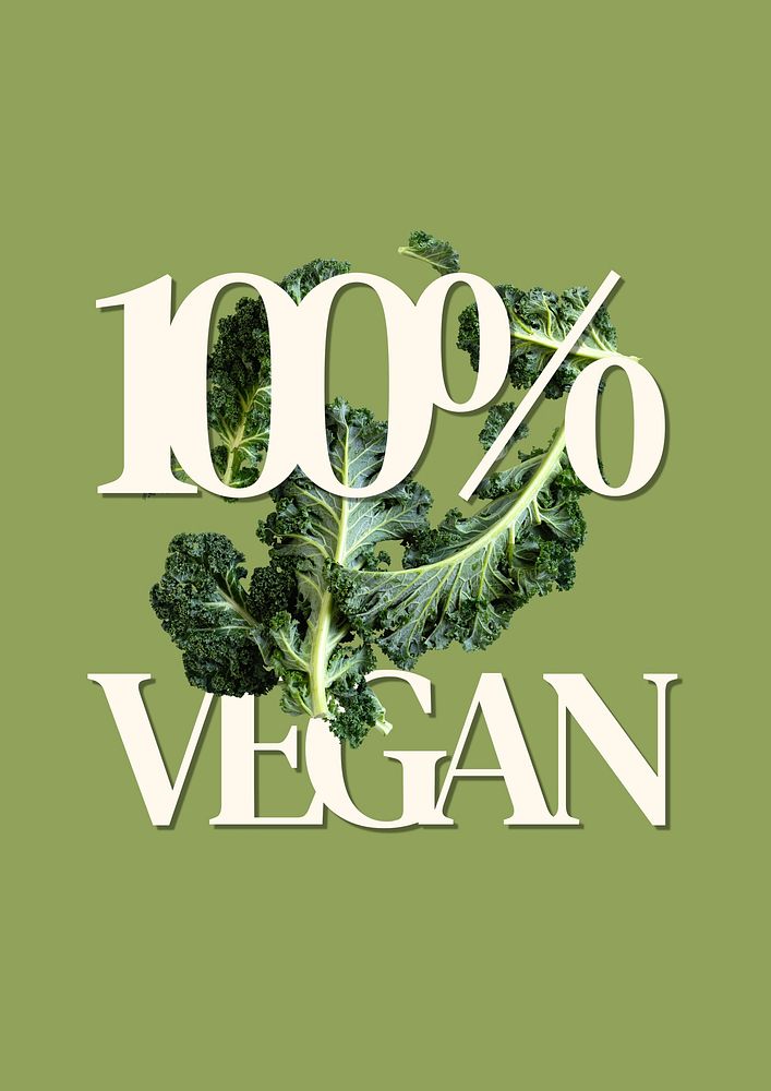 100% Vegan poster template