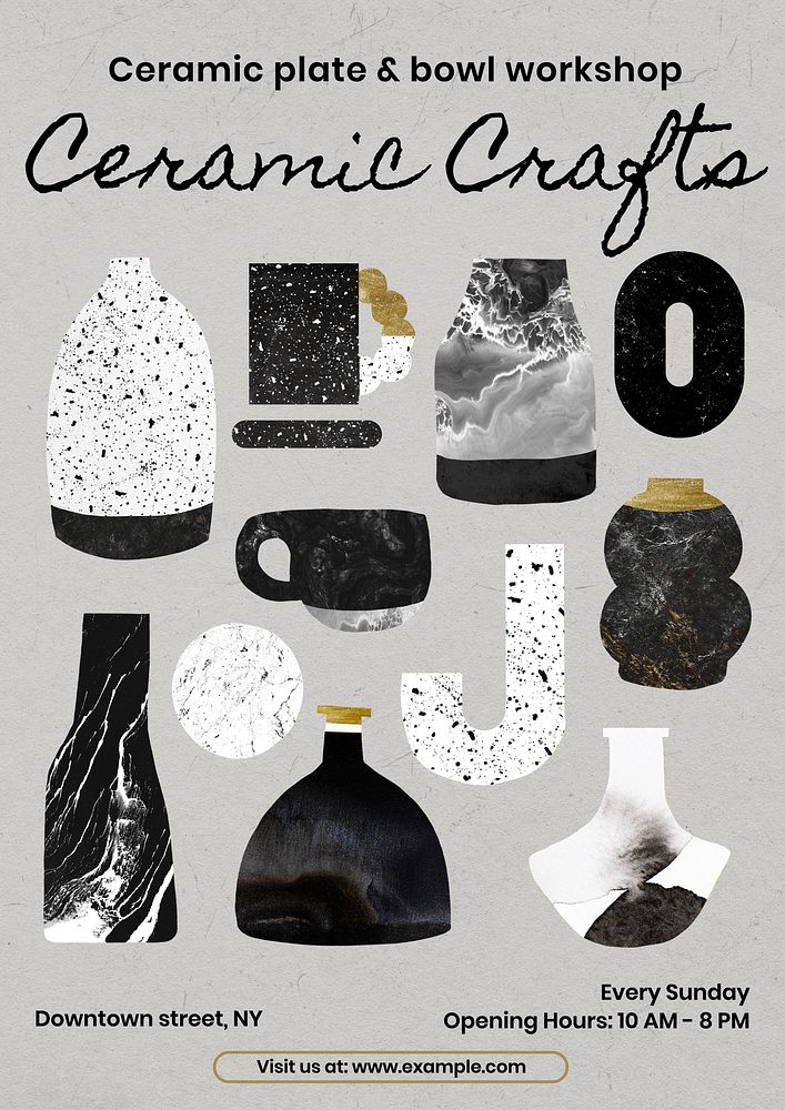 Ceramic craft poster template