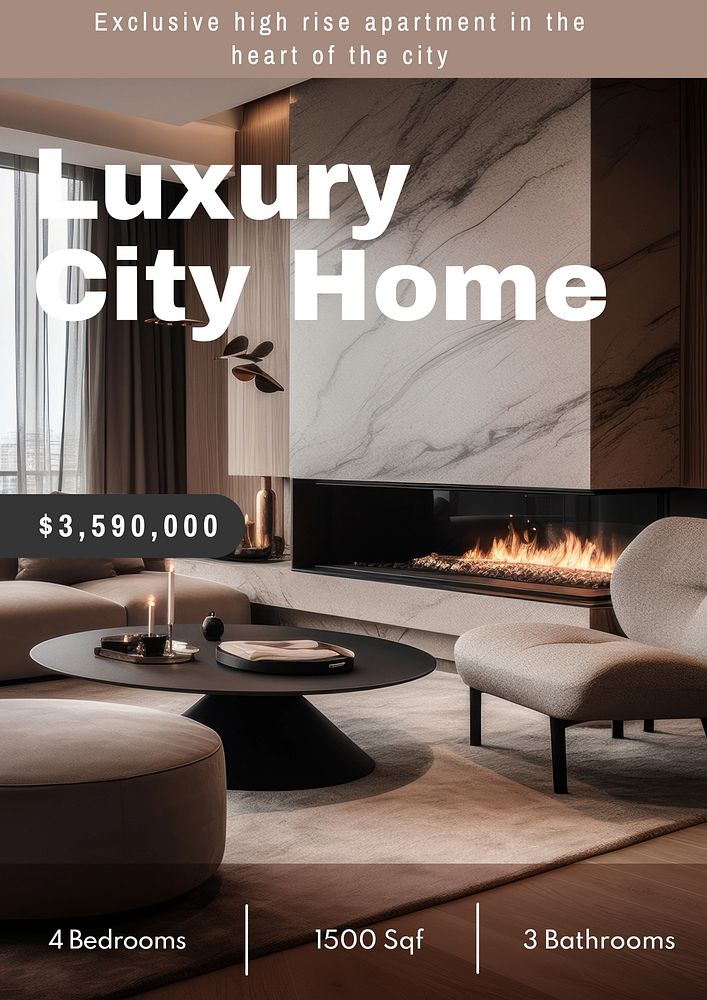 Luxury city home poster template