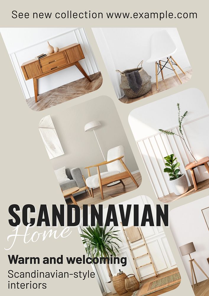Scandinavian furniture poster template