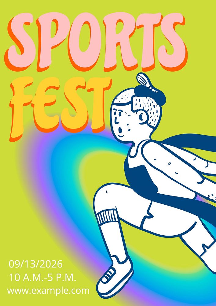 Sports fest poster template | Free Photo - rawpixel