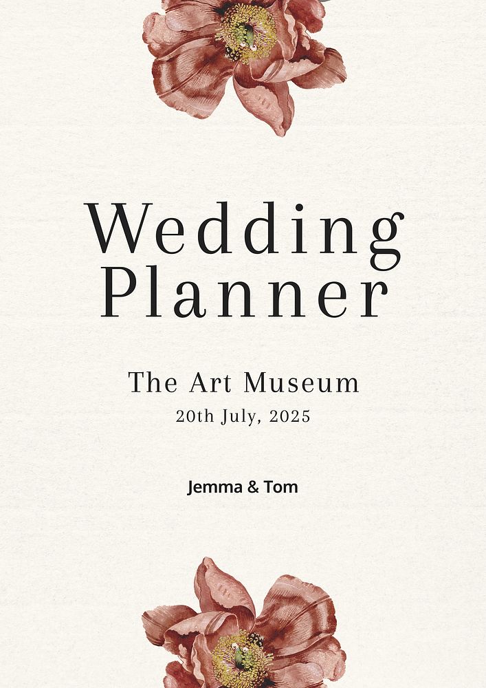 Wedding planner poster template