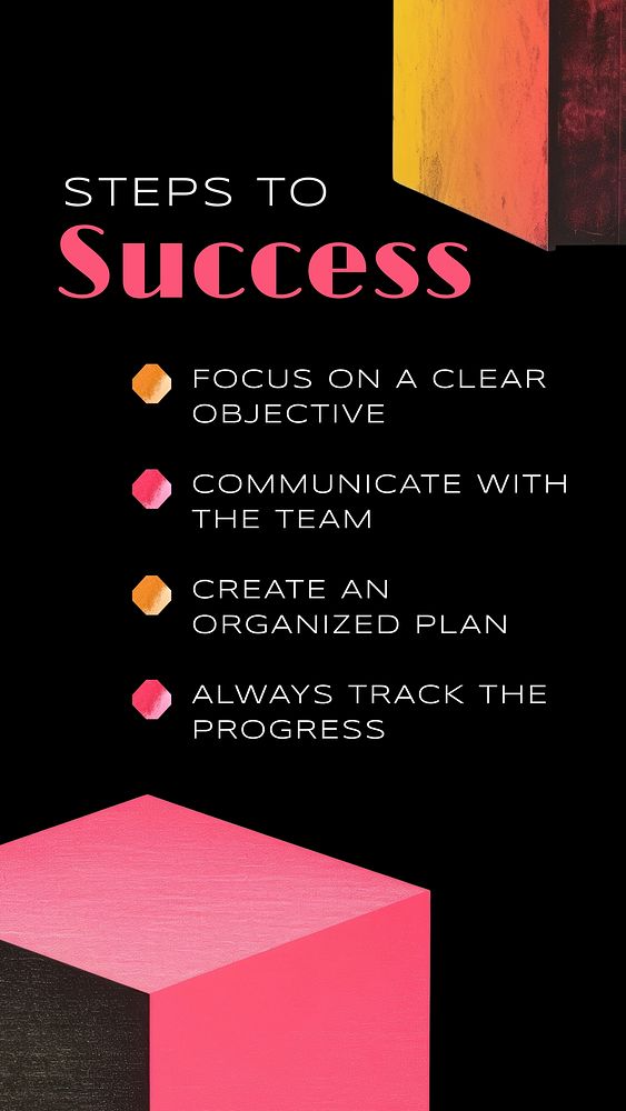 Steps to success inspiration template
