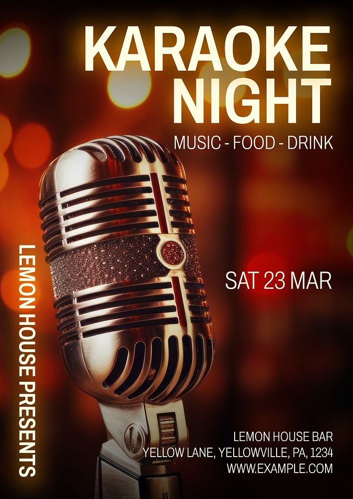 Karaoke night poster template