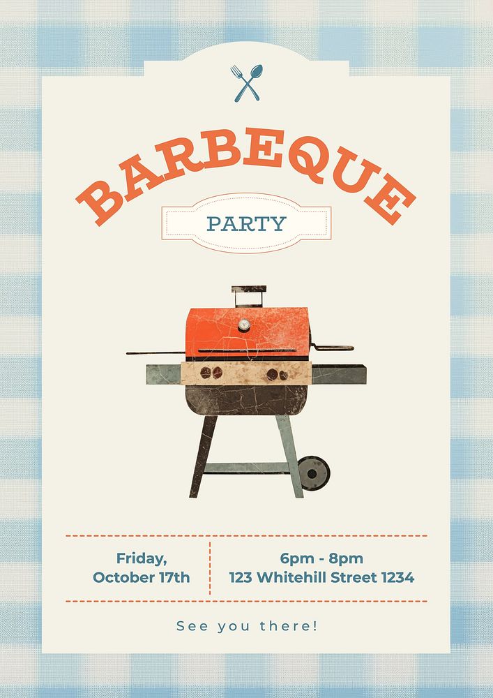 Barbeque party poster template