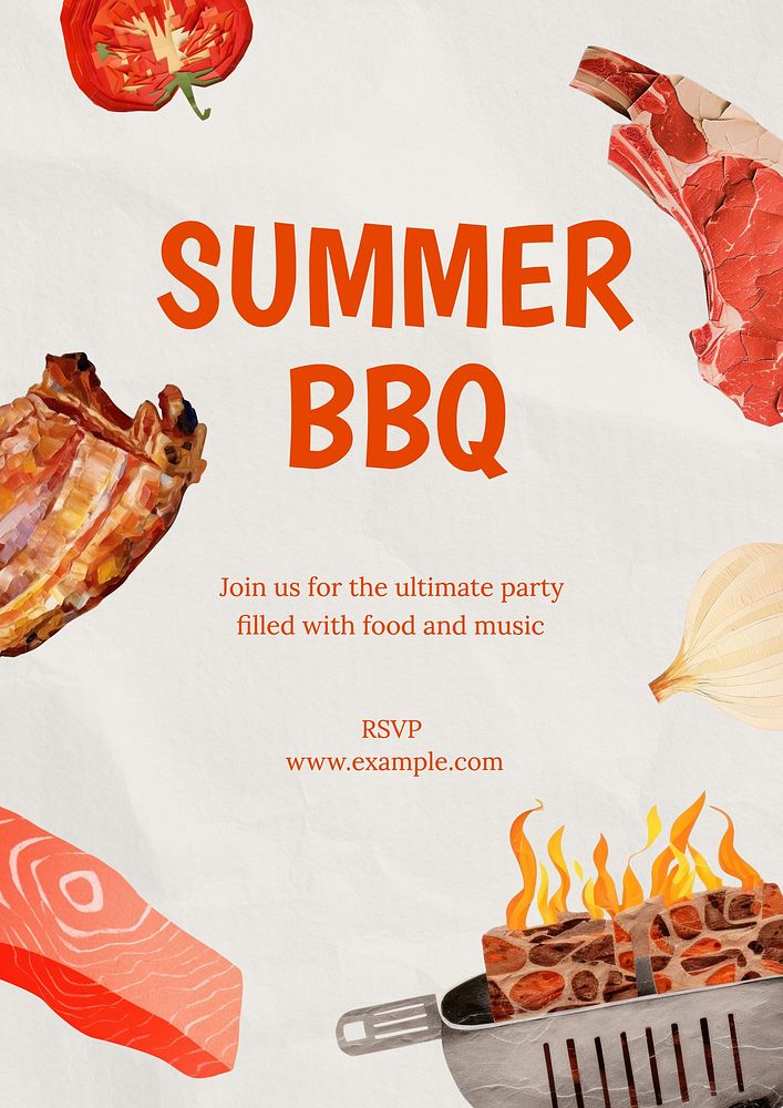 Summer BBQ poster template