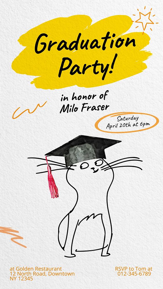 Graduation party invitation Instagram story template