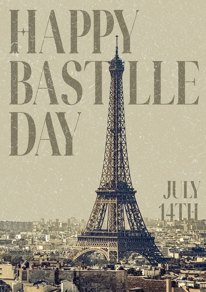 Happy Bastille Day poster template