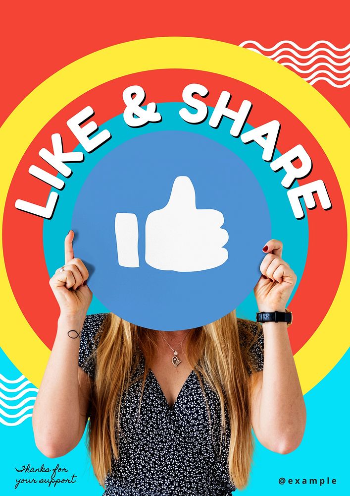 Like & share poster template