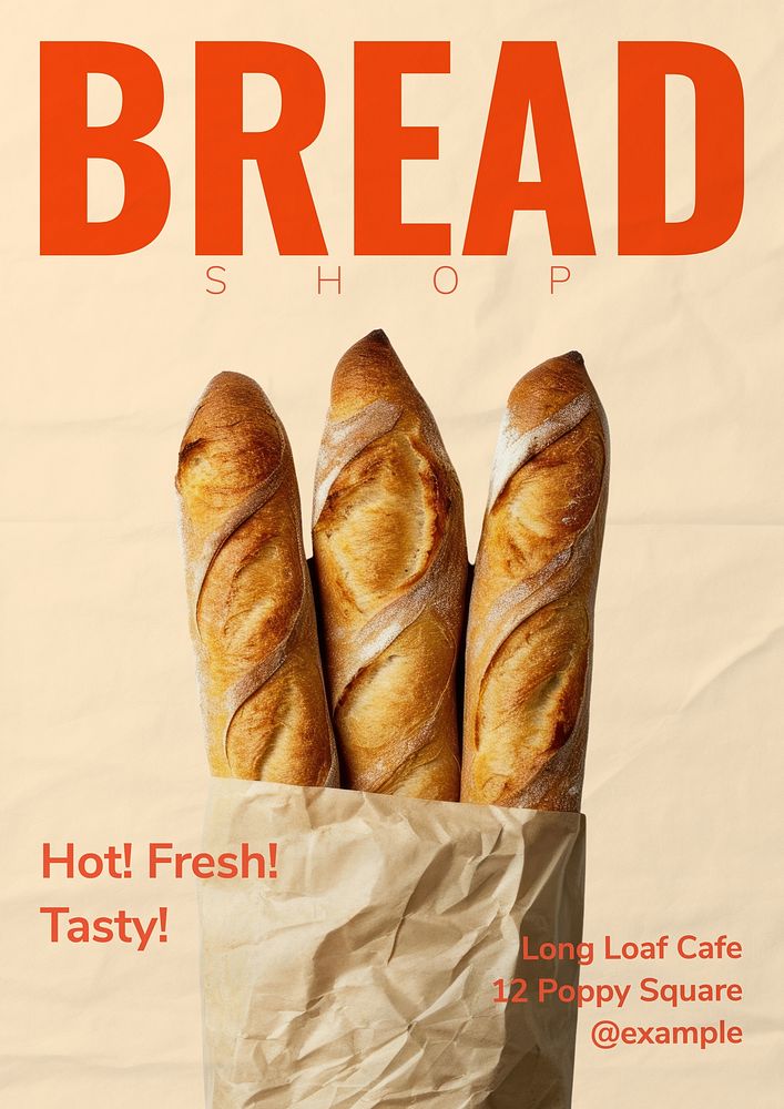 Bread shop  poster template