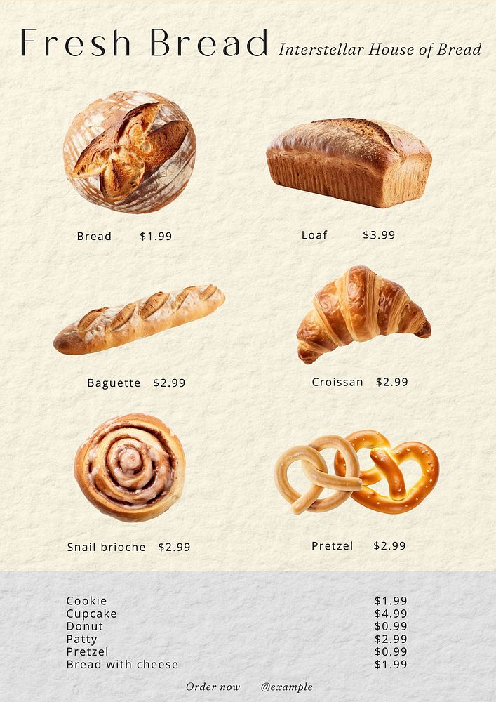 Fresh bread  poster template