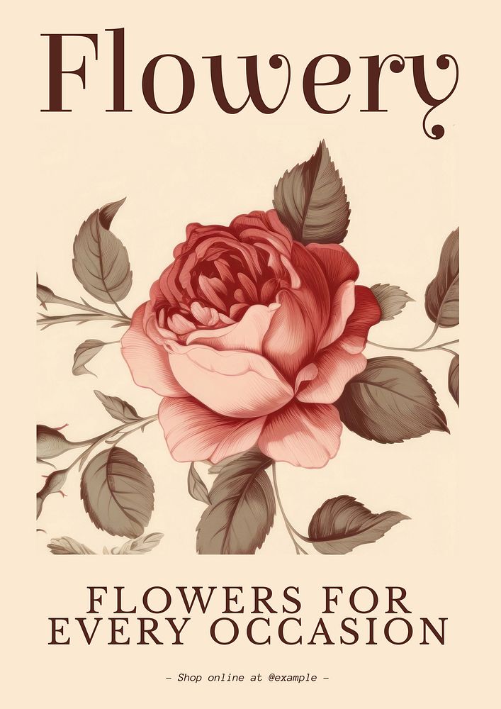 Flowery poster template