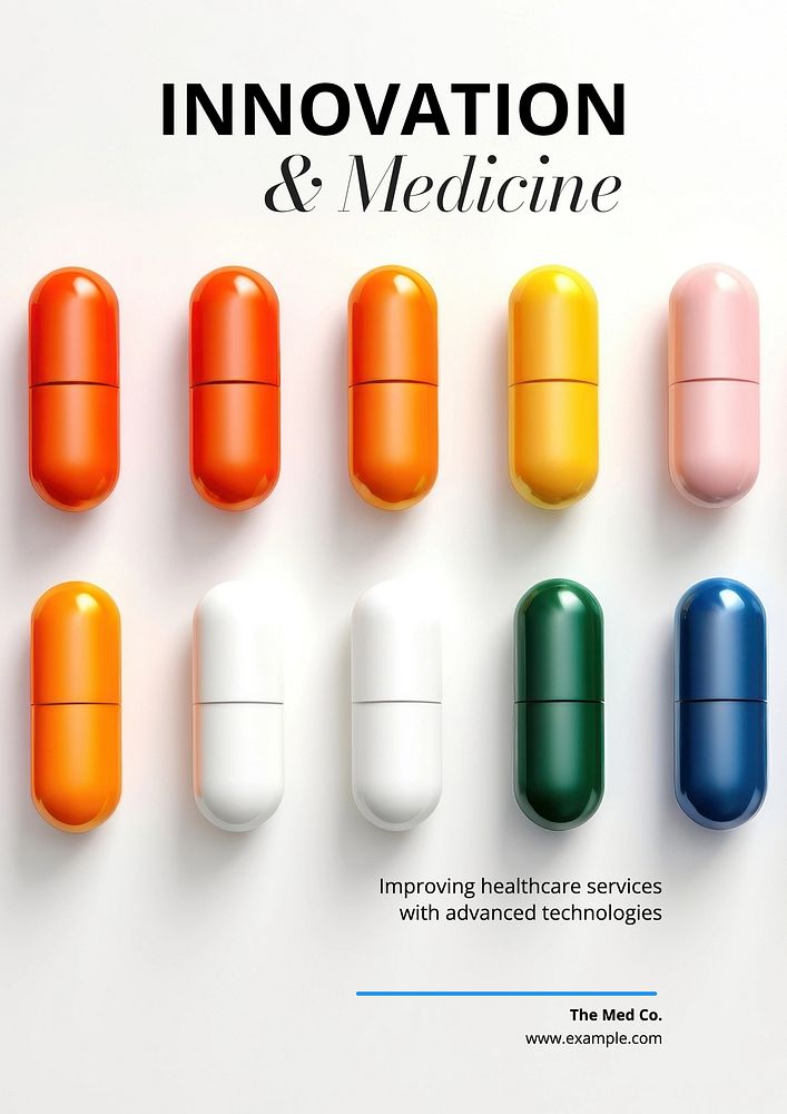 Innovation & medicine poster template