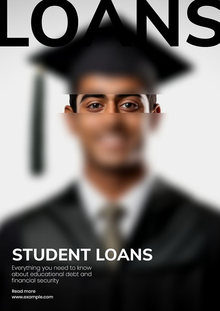 Student loans poster template and design