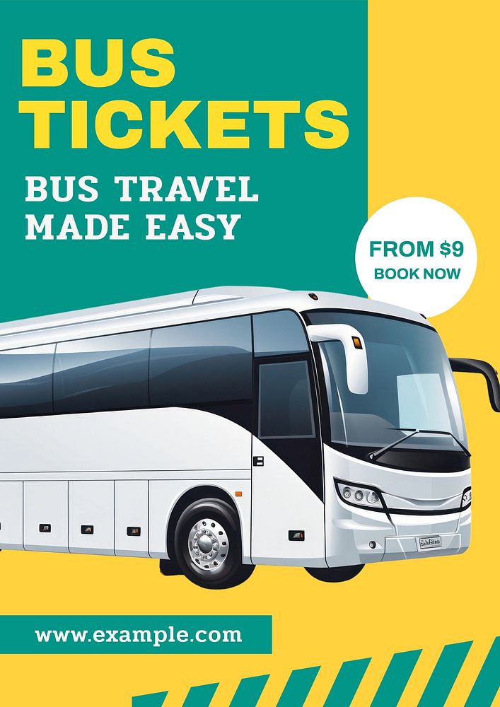 Bus tickets poster template