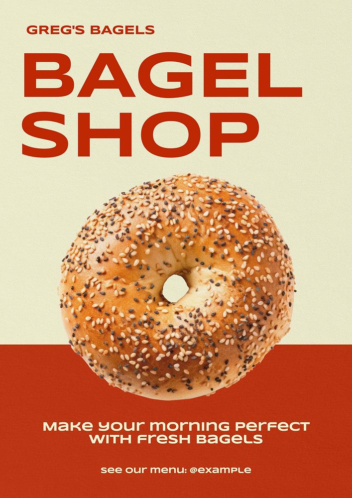 Bagel shop poster template