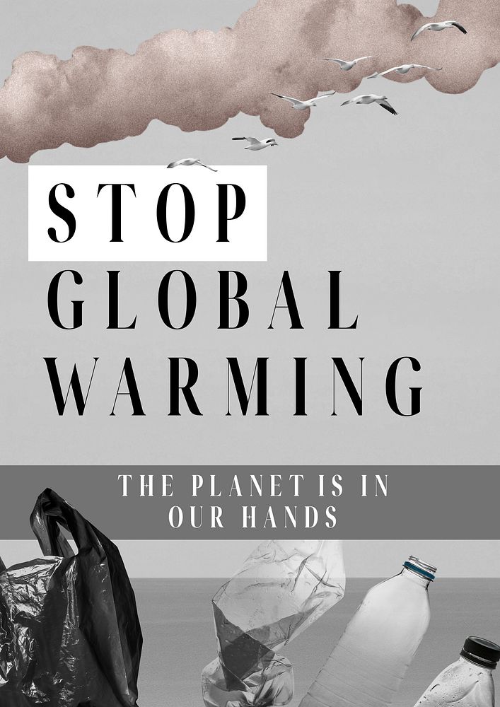 Stop global warming poster template
