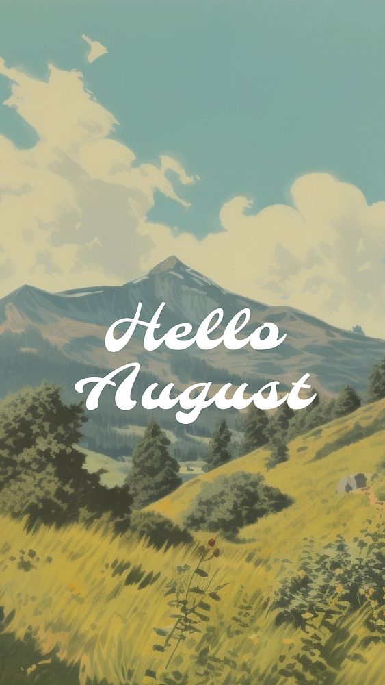 Hello August Facebook story template