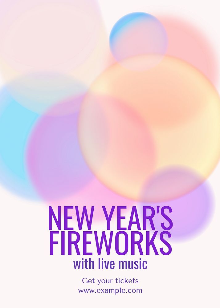 New Year's fireworks poster template