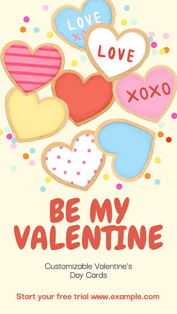 Be my valentine Facebook story template