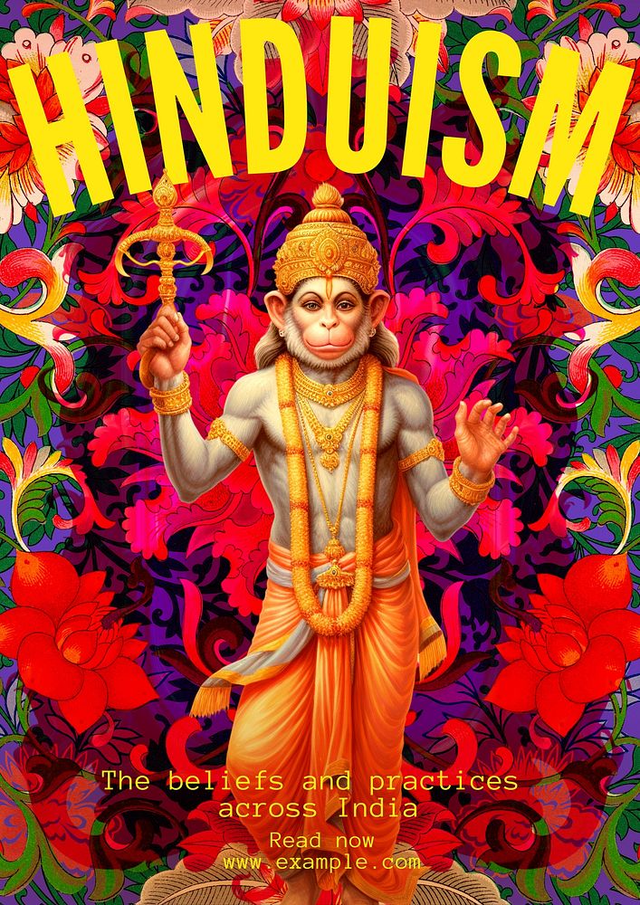 Hinduism religion poster template