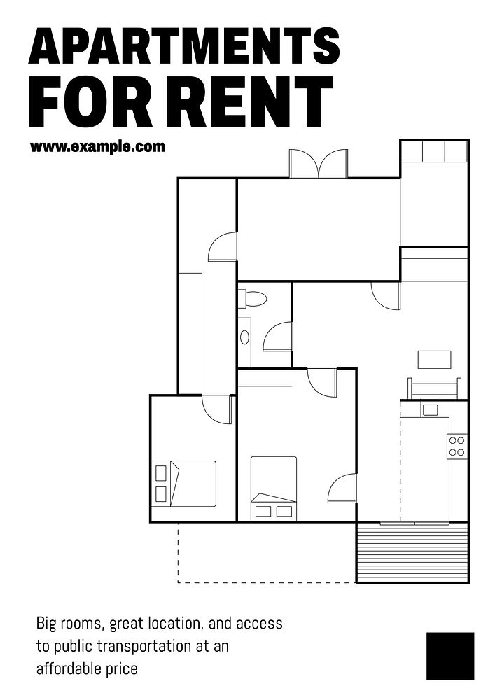 Renting apartment poster template