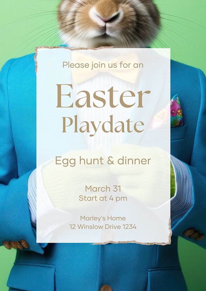 Easter playdate poster template