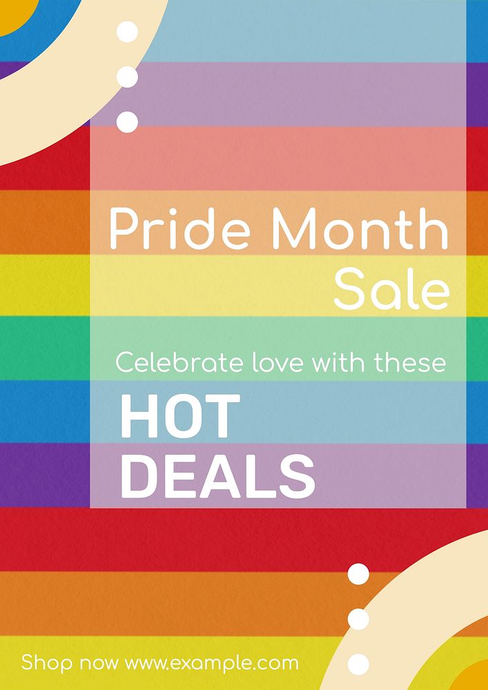 Pride month sale poster template