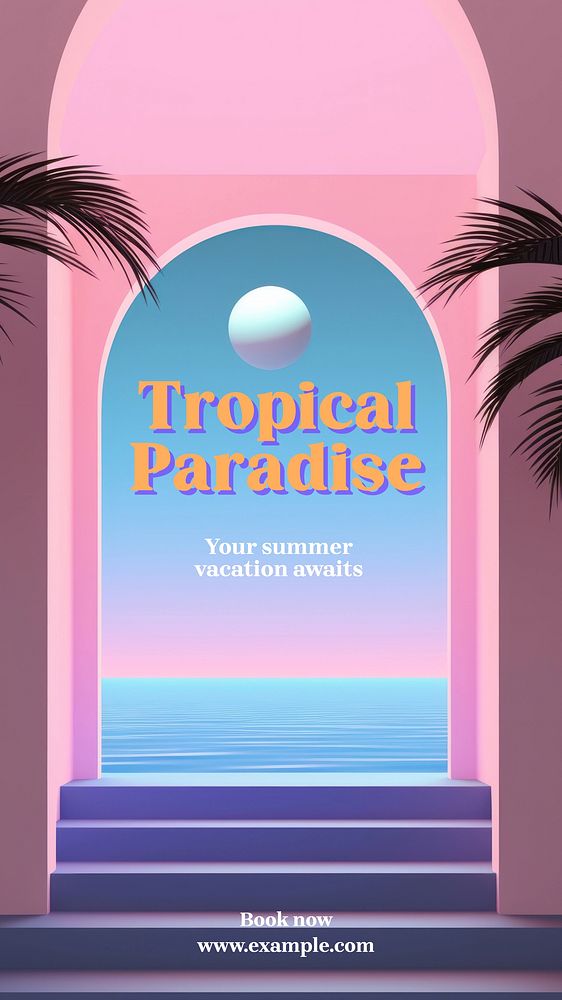 Tropical paradise Facebook story template
